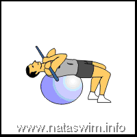 Crunch on ball with toning bar